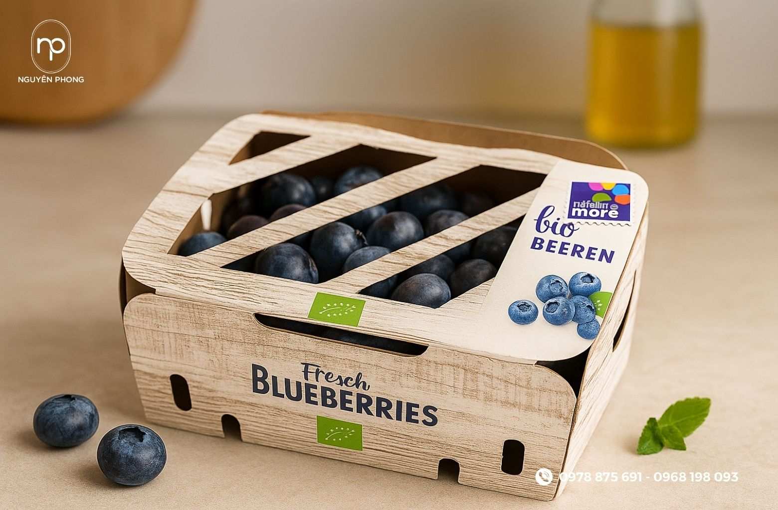 Thùng carton đựng việt quất nhỏ